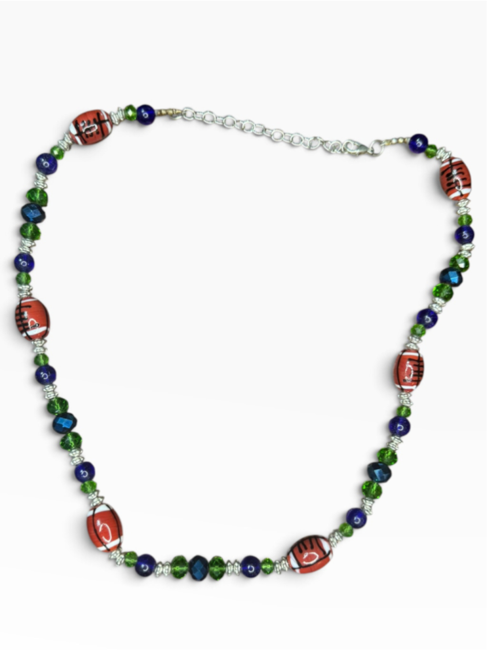 Women's Seahawks Football Bead Necklace One Size Multi-color